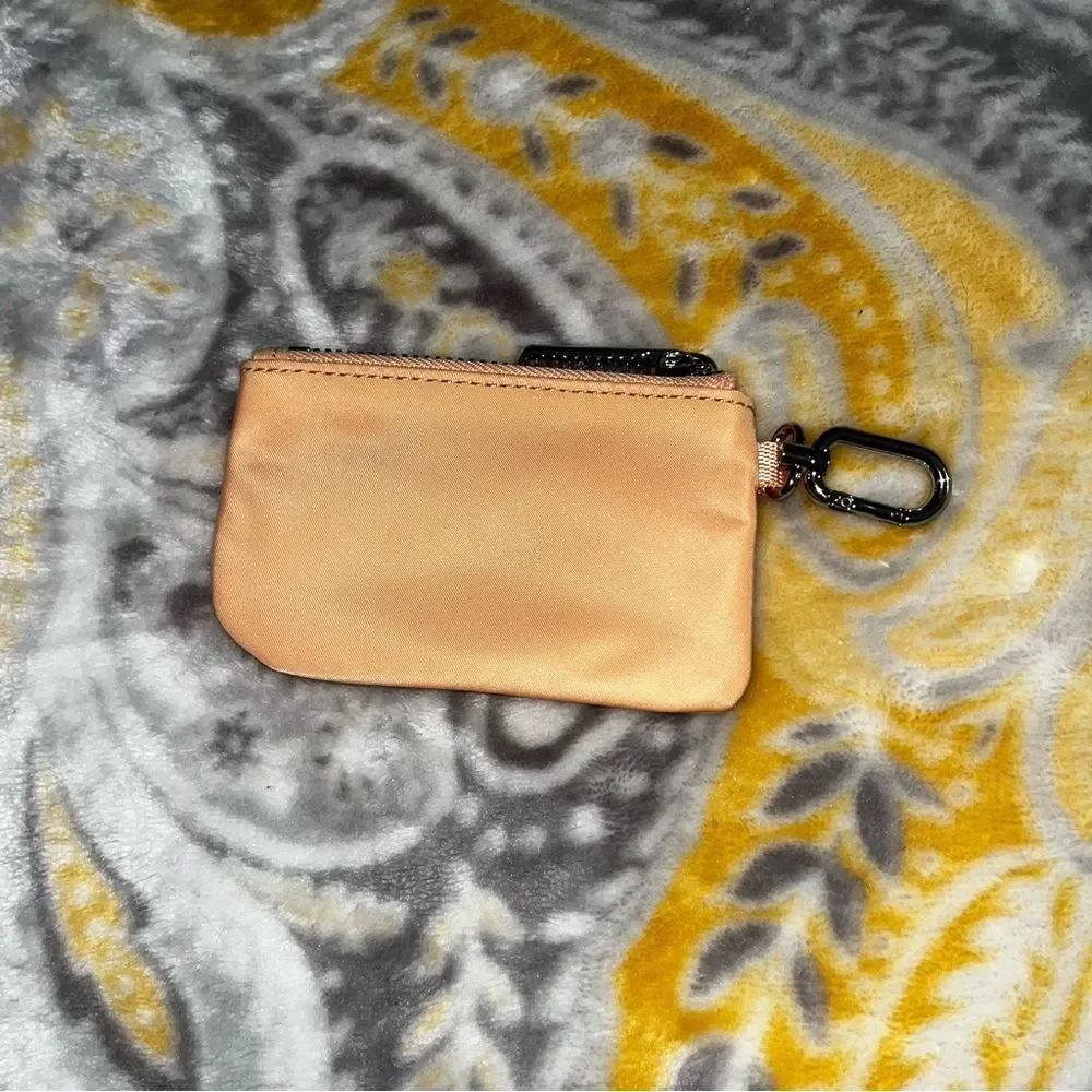 Lululemon peach Bellini card holder key chain card pouch